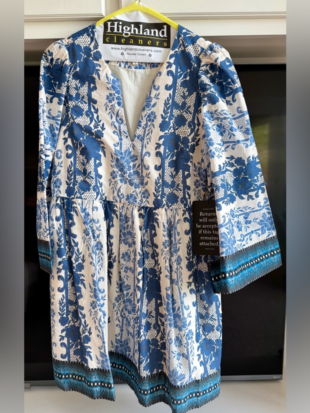 Blue & White Floral Long Sleeve Dress - Tuckernuck